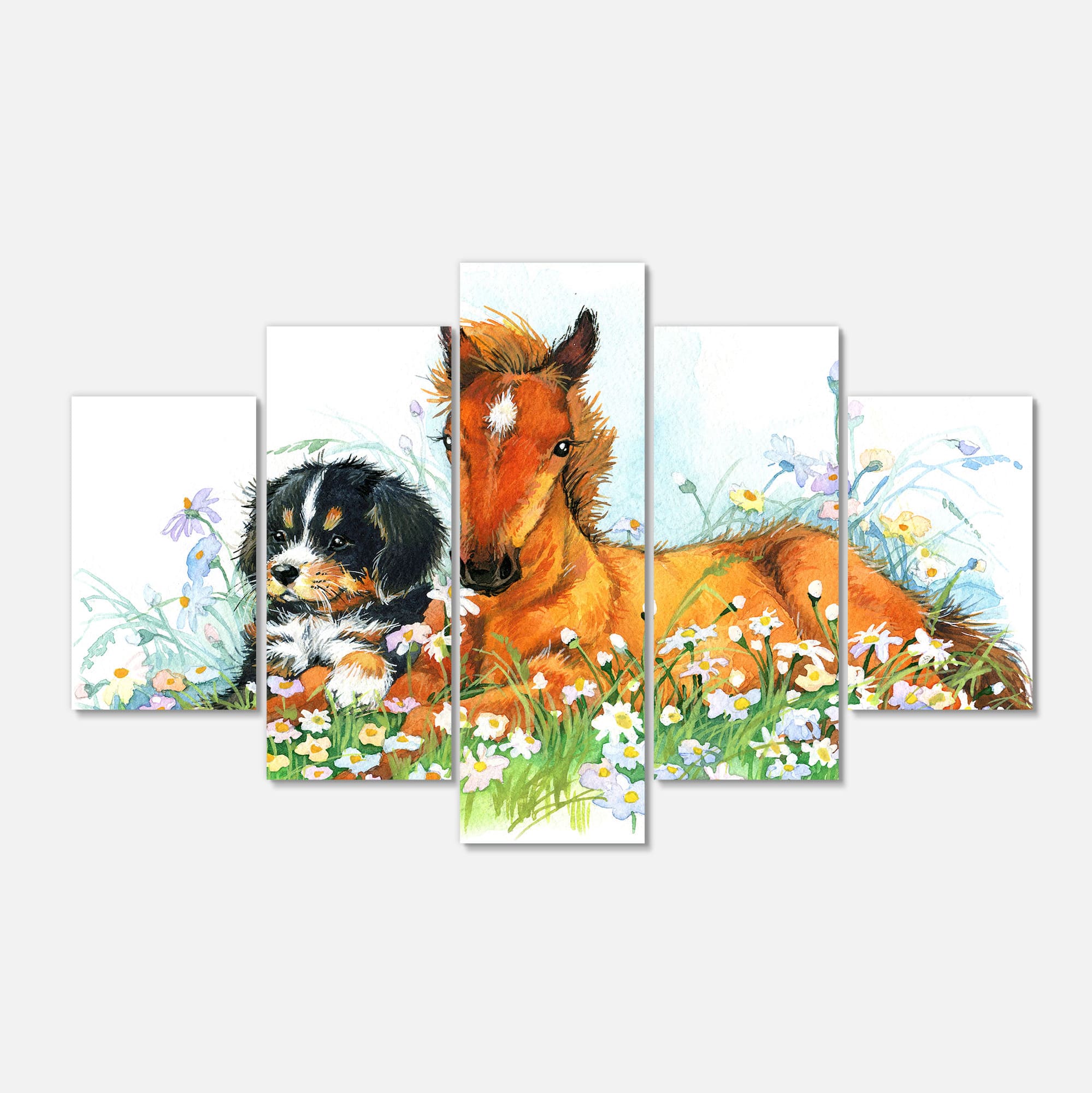 Designart - Relaxing Brown Cute Horse